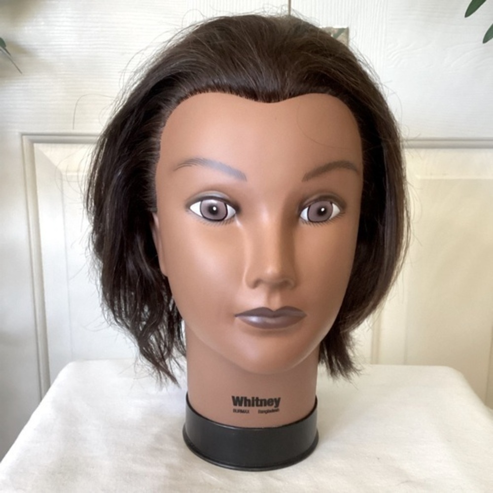 Burmax Whitney Beauty Cosmetology School Hair Make Up Practice Brown Doll Head